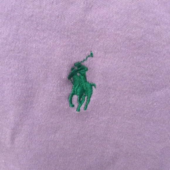 Beautiful Silky Smooth Unisex Ralph Lauren Lavender Polo w/ Green Logo XL slim - Picture 4 of 6
